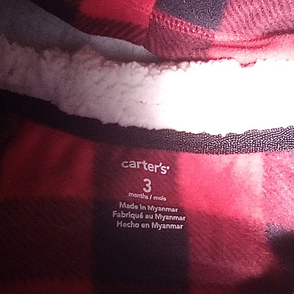 Carter's 3 mo baby boy Fleece Coverall - Picture 5 of 5